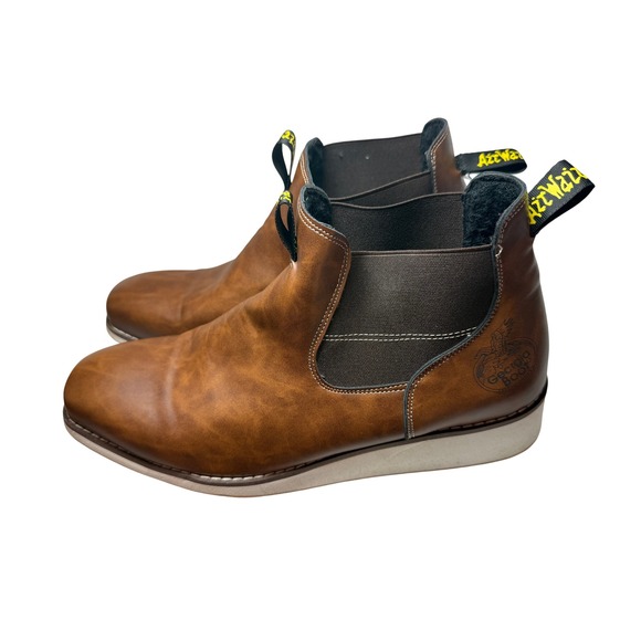 Georgia Boot Mens Brown Chelsea Wedge Sole Boots Square Toe EU 45 Slip On - Picture 9 of 13